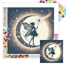 Load image into Gallery viewer, Diamond Painting - Full Square - Silhouette of elves under the moon (30*30CM)
