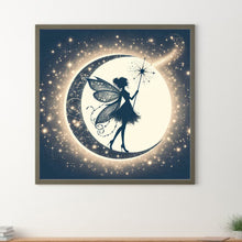 Load image into Gallery viewer, Diamond Painting - Full Square - Silhouette of elves under the moon (30*30CM)
