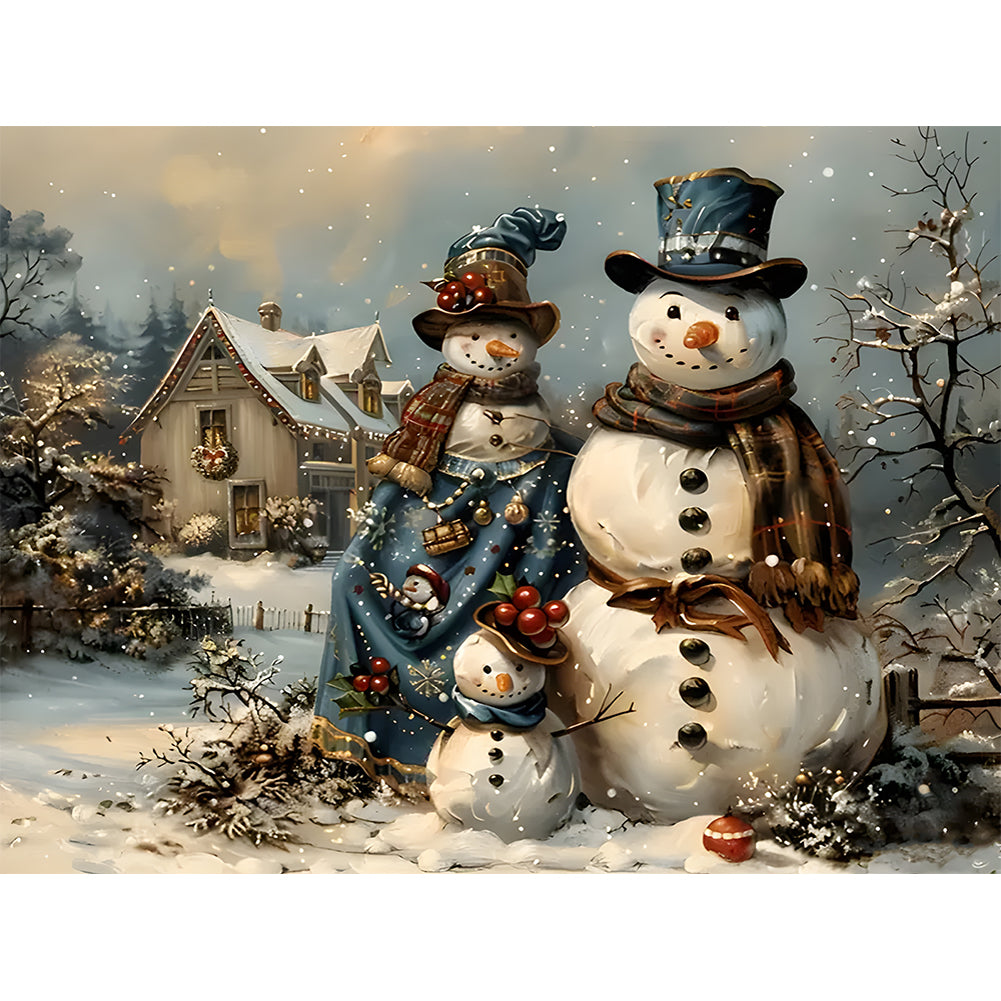 Diamond Painting - Full Round - Winter snowman (40*30CM)