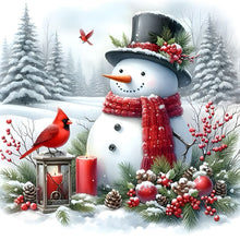 Load image into Gallery viewer, Diamond Painting - Full Round - Winter snowman (30*30CM)
