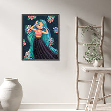 Load image into Gallery viewer, AB Diamond Painting - Full Round - Blue-green hair girl (40*50CM)
