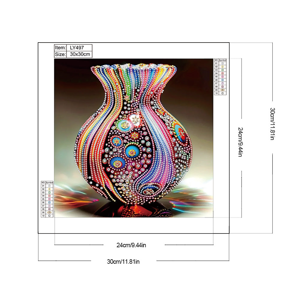Diamond Painting - Partial Special Shaped - Art vase (30*30CM)
