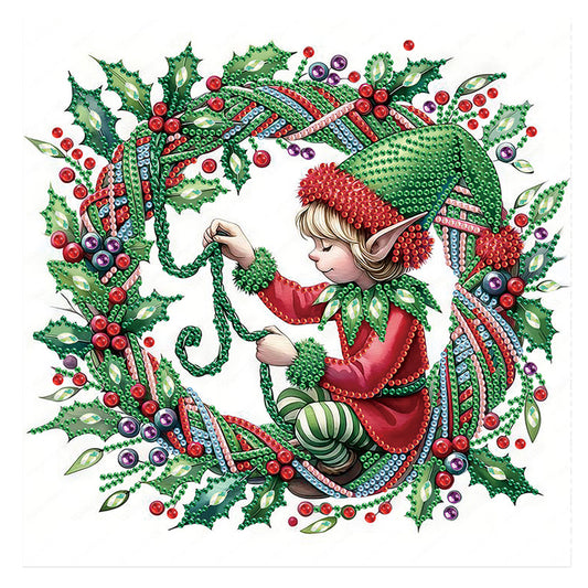 Diamond Painting - Partial Special Shaped - Christmas elves (30*30CM)