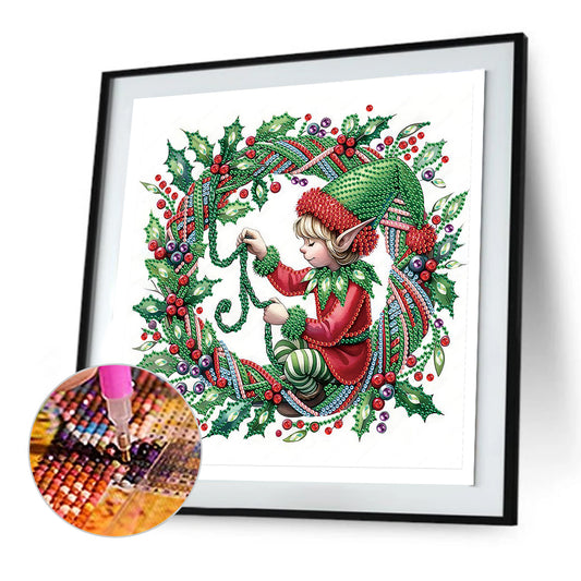 Diamond Painting - Partial Special Shaped - Christmas elves (30*30CM)