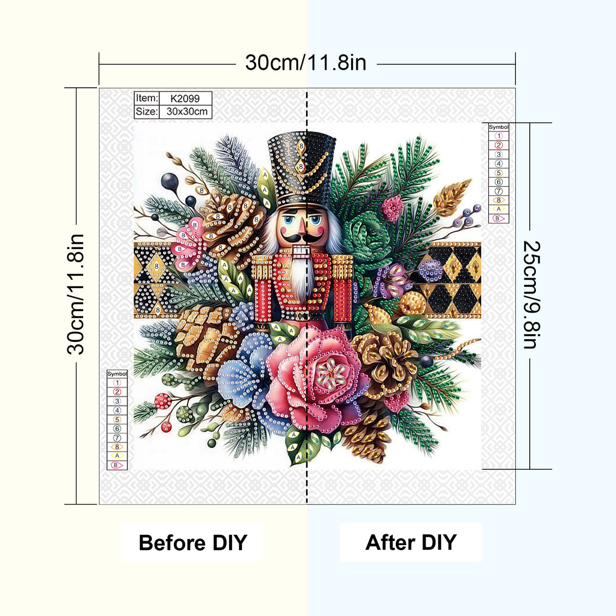 Diamond Painting - Partial Special Shaped - Christmas nutcracker (30*30CM)