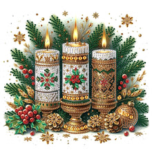 Load image into Gallery viewer, Diamond Painting - Partial Special Shaped - Christmas atmosphere candles (30*30CM)
