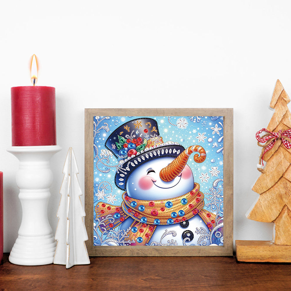Diamond Painting - Partial Special Shaped - Winter snowman (30*30CM)