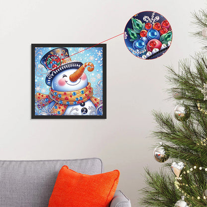 Diamond Painting - Partial Special Shaped - Winter snowman (30*30CM)