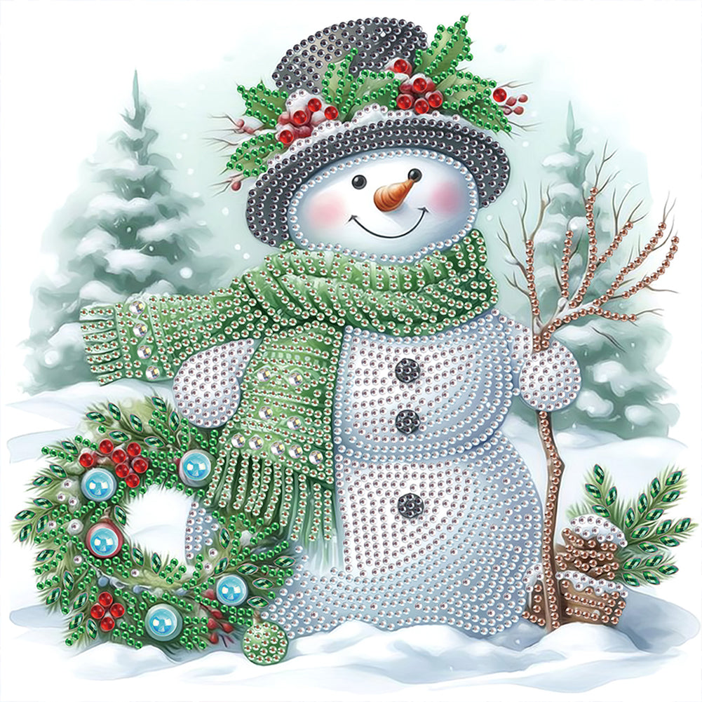 Diamond Painting - Partial Special Shaped - Winter snowman (30*30CM)