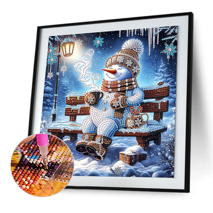 Diamond Painting - Partial Special Shaped - Winter snowman (30*30CM)