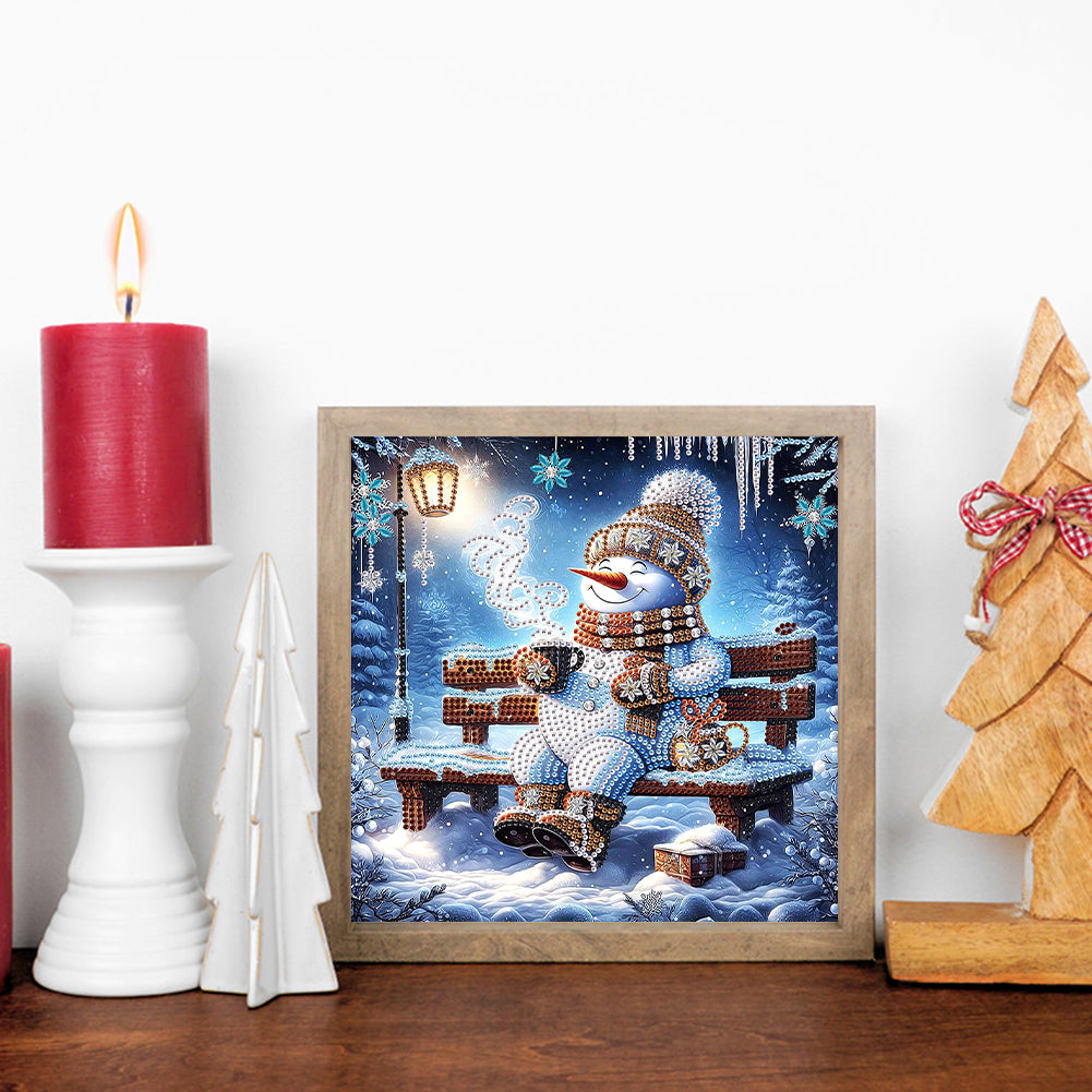 Diamond Painting - Partial Special Shaped - Winter snowman (30*30CM)