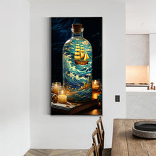 Load image into Gallery viewer, Diamond Painting - Full Round - Fantasy glass bottle castle sailboat scenery (40*75CM)
