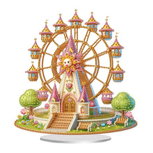 Load image into Gallery viewer, Acrylic Special Shaped Castle Ferris Wheel Desktop Diamond Painting Ornament Kit
