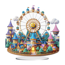 Load image into Gallery viewer, Acrylic Special Shaped Castle Ferris Wheel Desktop Diamond Painting Ornament Kit
