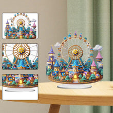 Load image into Gallery viewer, Acrylic Special Shaped Castle Ferris Wheel Desktop Diamond Painting Ornament Kit
