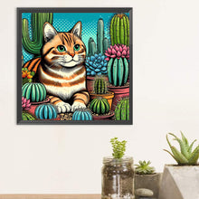 Load image into Gallery viewer, Diamond Painting - Full Round - Cactus cat (40*40CM)
