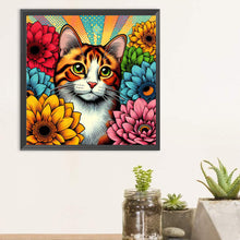 Load image into Gallery viewer, Diamond Painting - Full Round - Orange and white cat (40*40CM)
