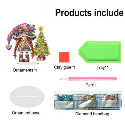 Acrylic Special Shape Girl Diamond Painting Desktop Decors for Home Office Decor