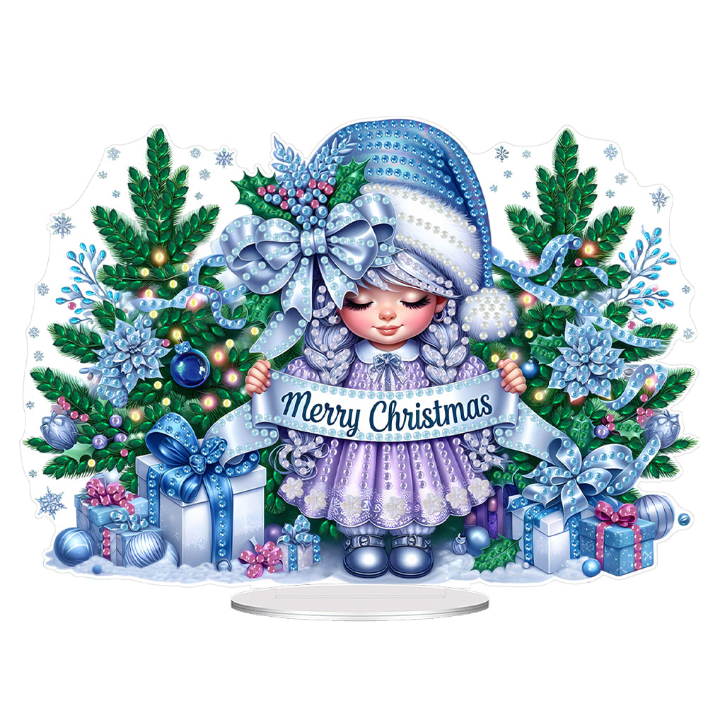 Acrylic Special Shape Girl Diamond Painting Desktop Decors for Home Office Decor