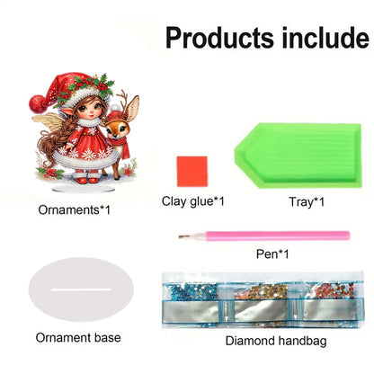 Acrylic Special Shape Girl Diamond Painting Desktop Decors for Home Office Decor