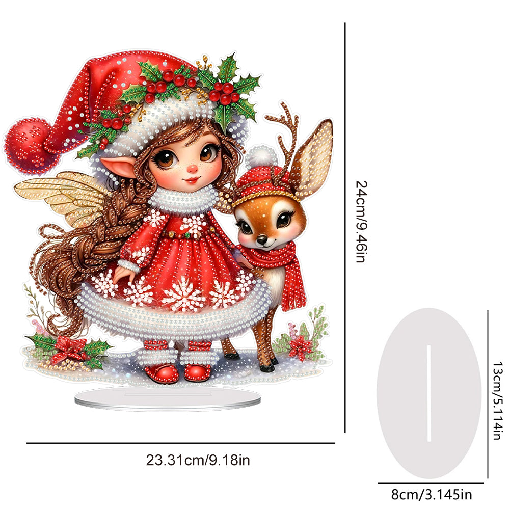 Acrylic Special Shape Girl Diamond Painting Desktop Decors for Home Office Decor