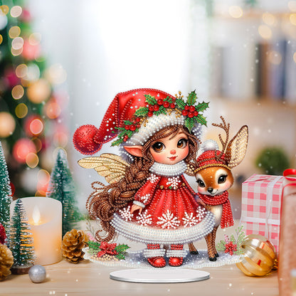 Acrylic Special Shape Girl Diamond Painting Desktop Decors for Home Office Decor