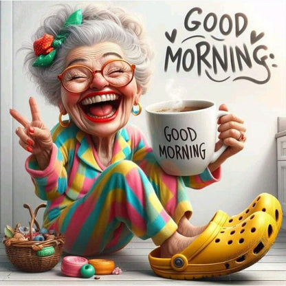 Diamond Painting - Full Round - Sunny happy grandma (40*40CM)