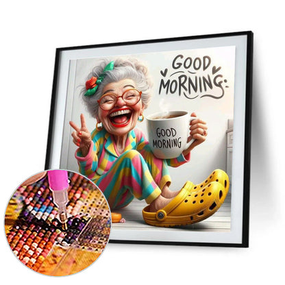 Diamond Painting - Full Round - Sunny happy grandma (40*40CM)