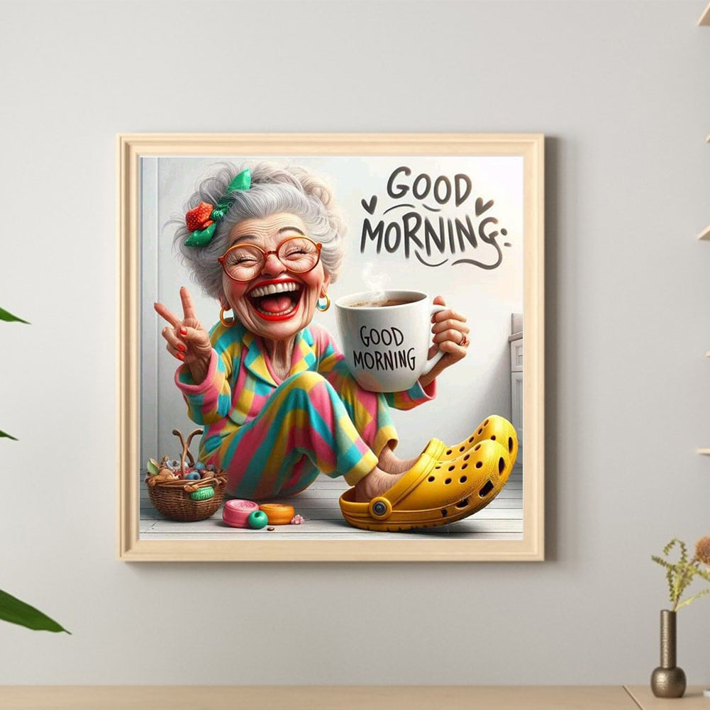 Diamond Painting - Full Round - Sunny happy grandma (40*40CM)
