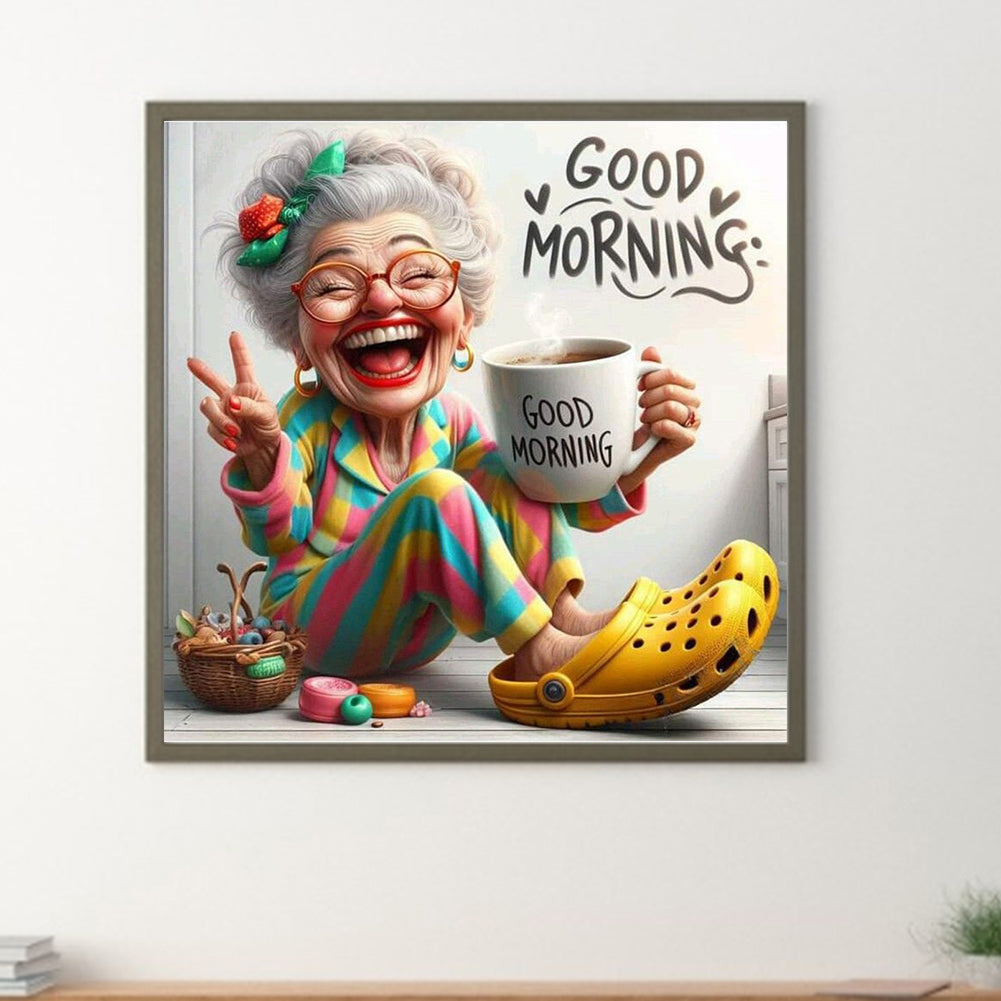 Diamond Painting - Full Round - Sunny happy grandma (40*40CM)