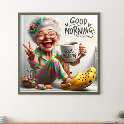 Diamond Painting - Full Round - Sunny happy grandma (40*40CM)