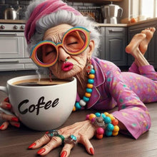 Load image into Gallery viewer, Diamond Painting - Full Round - Coffee happy grandma (40*40CM)
