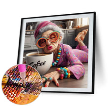 Load image into Gallery viewer, Diamond Painting - Full Round - Coffee happy grandma (40*40CM)

