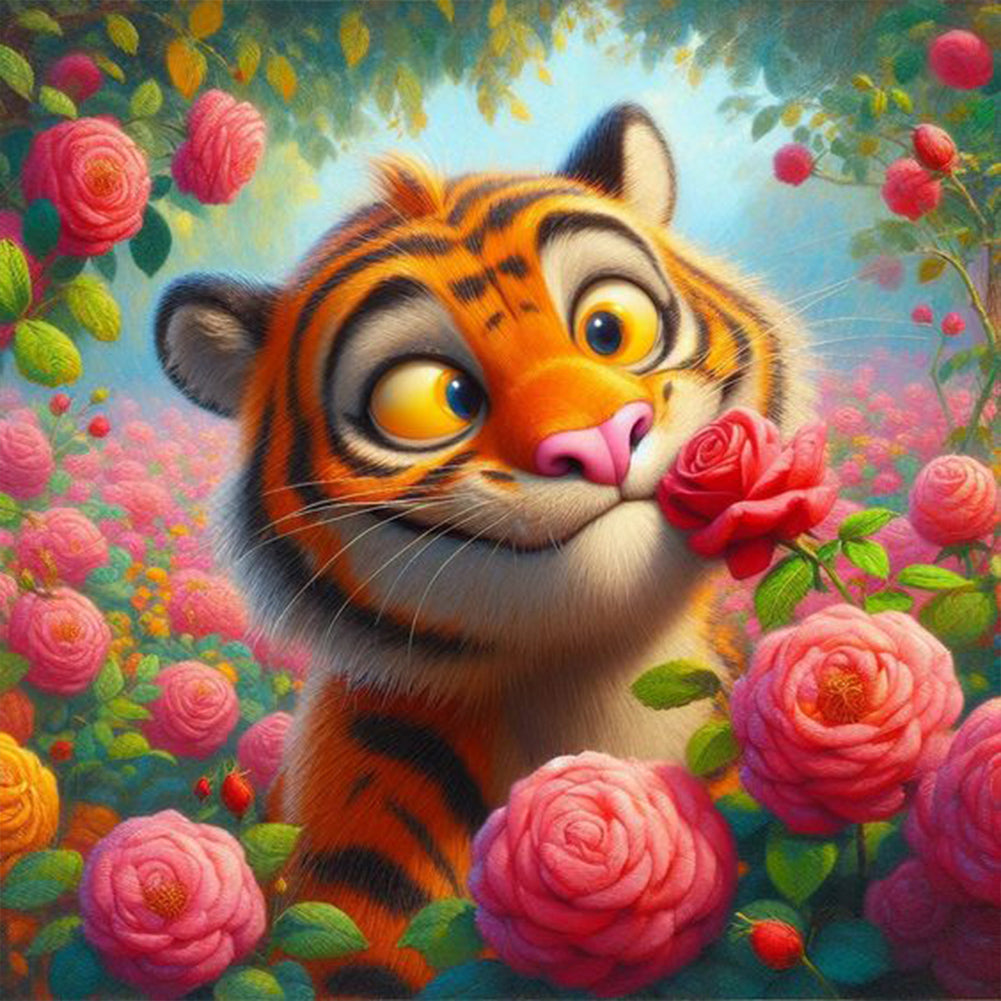 Diamond Painting - Full Round - Animals and flowers (40*40CM)