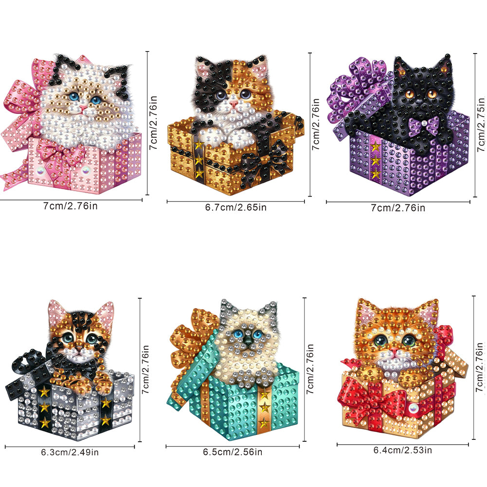 6Pcs Acrylic Animals And Flowers Diamond Art Fridge Magnet for Car Mailbox Decor