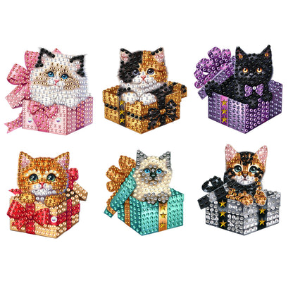 6Pcs Acrylic Animals And Flowers Diamond Art Fridge Magnet for Car Mailbox Decor
