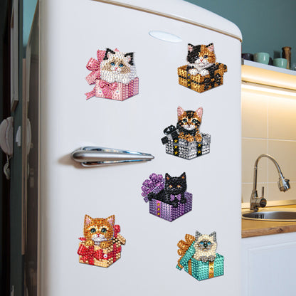 6Pcs Acrylic Animals And Flowers Diamond Art Fridge Magnet for Car Mailbox Decor