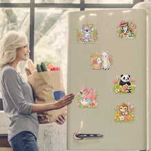 Load image into Gallery viewer, 6Pcs Acrylic Animals And Flowers Diamond Art Fridge Magnet for Car Mailbox Decor
