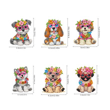 Load image into Gallery viewer, 6Pcs Acrylic Animals And Flowers Diamond Art Fridge Magnet for Car Mailbox Decor
