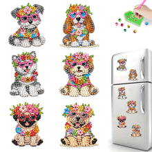 Load image into Gallery viewer, 6Pcs Acrylic Animals And Flowers Diamond Art Fridge Magnet for Car Mailbox Decor
