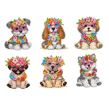 Load image into Gallery viewer, 6Pcs Acrylic Animals And Flowers Diamond Art Fridge Magnet for Car Mailbox Decor
