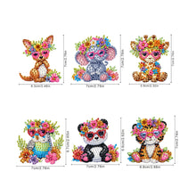 Load image into Gallery viewer, 6Pcs Acrylic Animals And Flowers Diamond Art Fridge Magnet for Car Mailbox Decor
