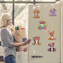 Load image into Gallery viewer, 6Pcs Acrylic Animals And Flowers Diamond Art Fridge Magnet for Car Mailbox Decor
