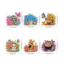 Load image into Gallery viewer, 6Pcs Acrylic Animals And Flowers Diamond Art Fridge Magnet for Car Mailbox Decor
