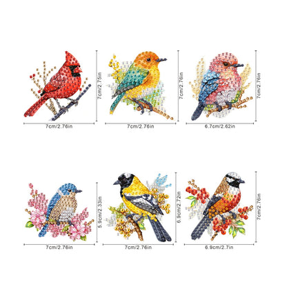 6Pcs Acrylic Animals And Flowers Diamond Art Fridge Magnet for Car Mailbox Decor