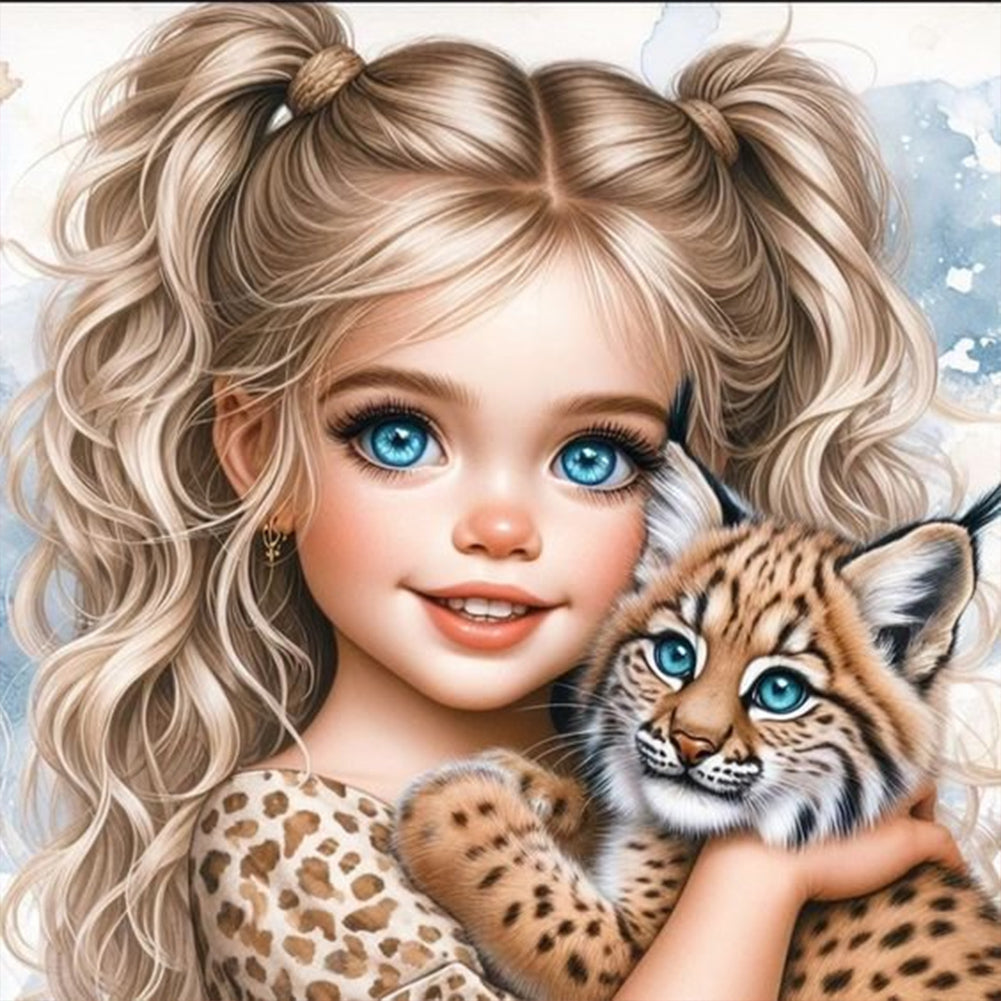 Diamond Painting - Full Round - Big eyes cute girl (40*40CM)