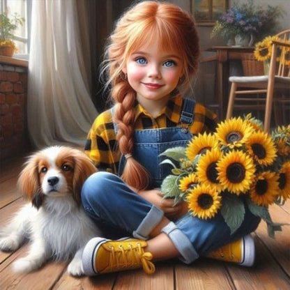 Diamond Painting - Full Round - Big eyes cute girl (40*40CM)
