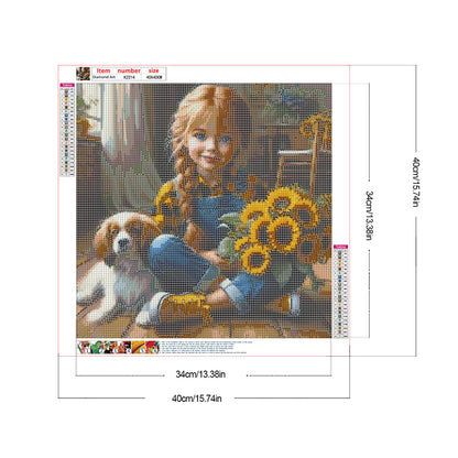 Diamond Painting - Full Round - Big eyes cute girl (40*40CM)