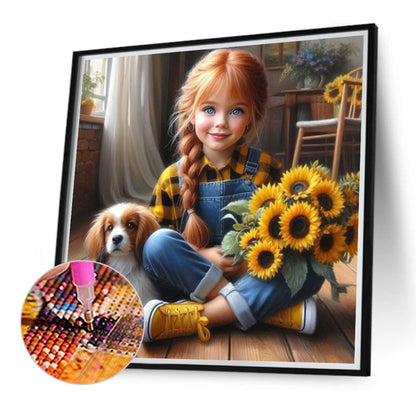 Diamond Painting - Full Round - Big eyes cute girl (40*40CM)