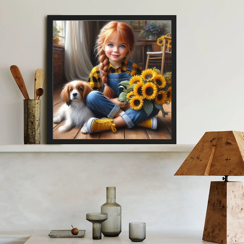 Diamond Painting - Full Round - Big eyes cute girl (40*40CM)